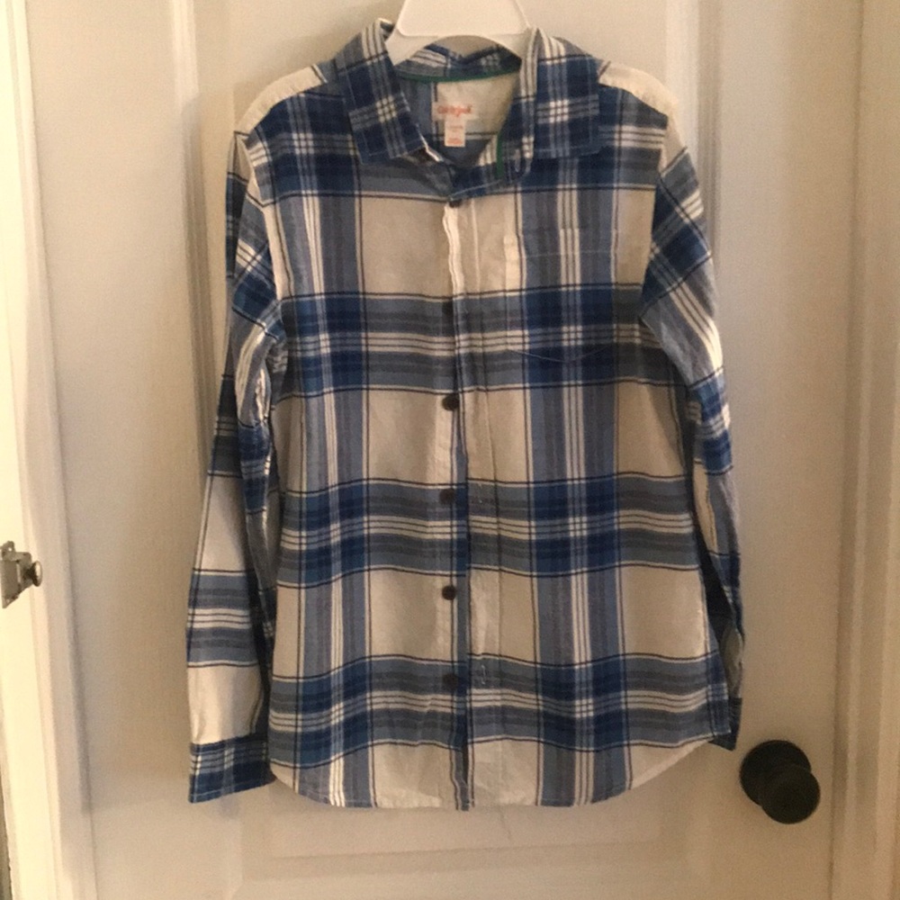 Cat and Jack boys button down plaid Oxford